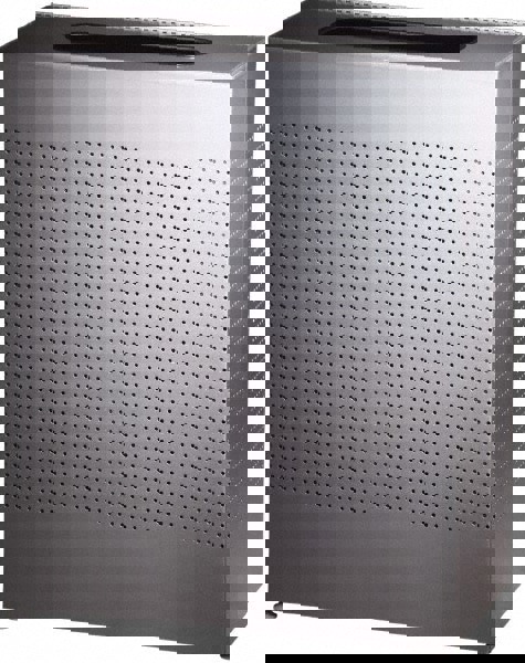 Designer Line Silhouettes Waste Receptacle, 22.5 gal, Steel, Silver Metallic